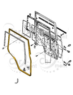 Uszczelka drzwi tylnych lewych Mitsubishi Pajero II LONG - MR120677 MR440457 2