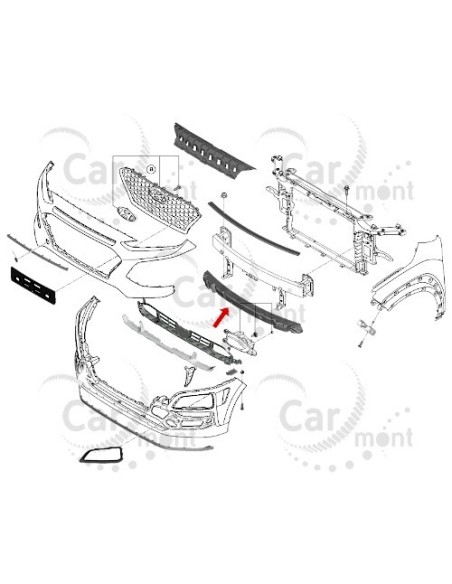 Absorber rdzeń zderzaka przedniego do Hyundai Kona - 86520-J9000 86520J9000 - Korea