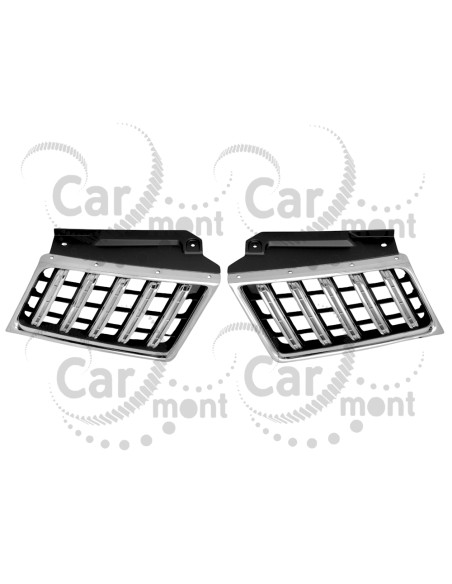 Komplet atrap chłodnicy (BLACK CHROME) do Mitsubishi L200 KB4 Pajero Sport KH - 7450A569 7450A570