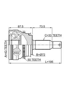 Przegub zewnętrzny tylnej półosi do Mitsubishi Pajero IV - 3715A098 3715A099 2