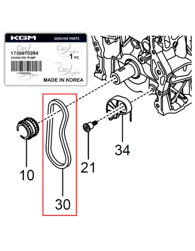 Łańcuch pompy oleju KGM SsangYong Tivoli XLV 15-... 1739970394 1739970194 OE