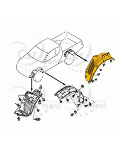 Nadkole tylne lewe - Mitsubishi L200 2.5DiD KB4 - 5370B425 5370A279 2