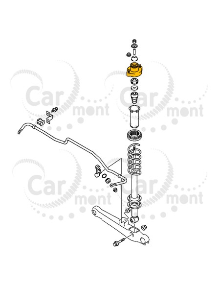 Mocowanie wspornik tylnego amortyzatora - Mitsubishi Outlander Lancer ASX Eclipse Cross  - 4140A505 MR491946