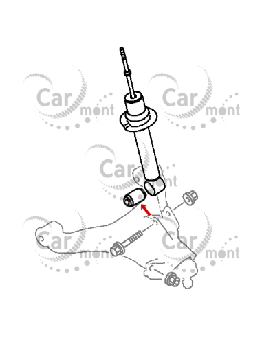 Tuleja amortyzatora przedniego dolna Mitsubishi Pajero III IV - MR554292 4062A024 4062A002