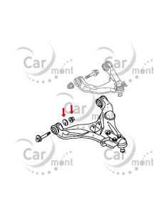 Podkładka i nakrętka śruby dolnego wahacza - L200 KB4/KL/KK Pajero Sport KH/KS - MR418672 MU001083 2