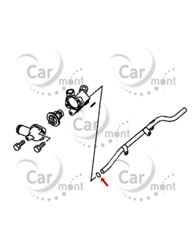 Uszczelka o-ring układu chłodzenia silnika Mitsubishi Pajero L200 Lancer - MD030763 - Oryginał Mitsubishi